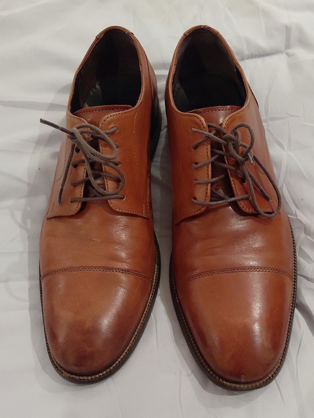Cole Haan Men's Brown Leather Cap-Toe Derbys